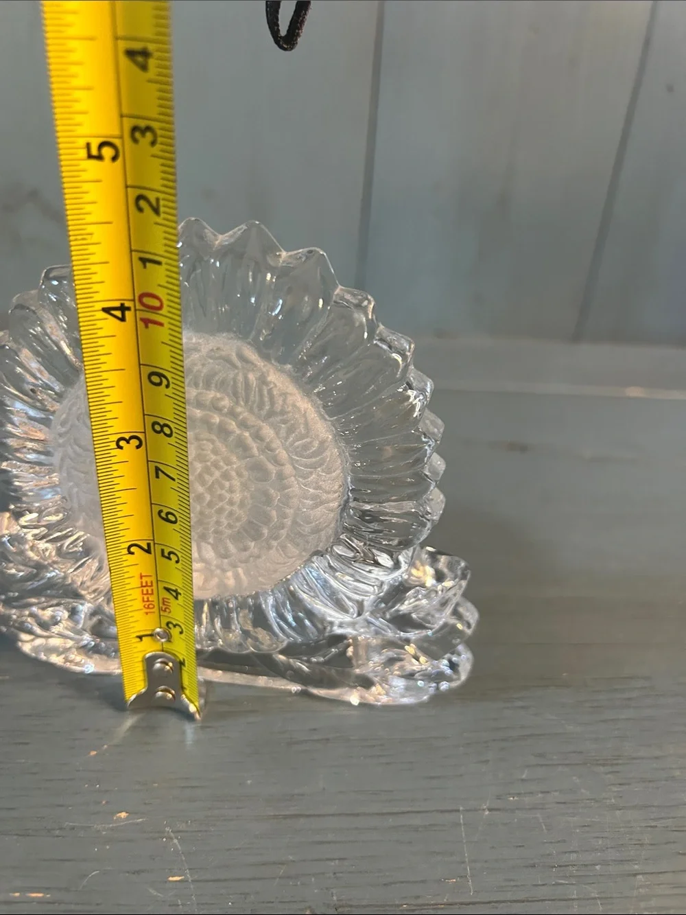 Vintage 1990’s PartyLite Clear Glass Sunflower Decorative Tealight - Home
